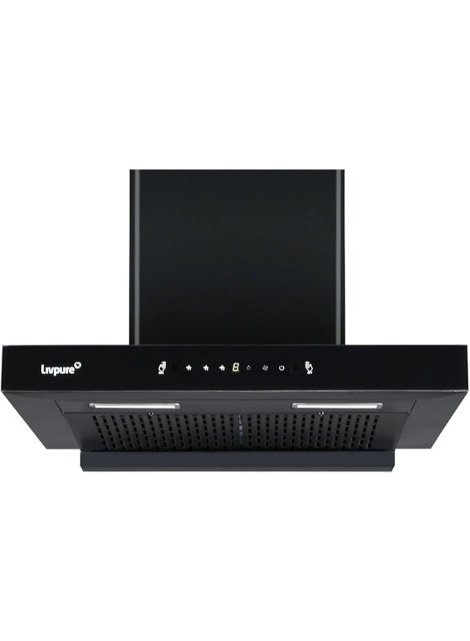 Livpure مِدخنة مطبخ ليفبيور فينيكس 60 سم بدون فلتر – قدرة شفط 1400 م³/ساعة، تحكم باللمس والحركة، إضاءة LED - Image 1